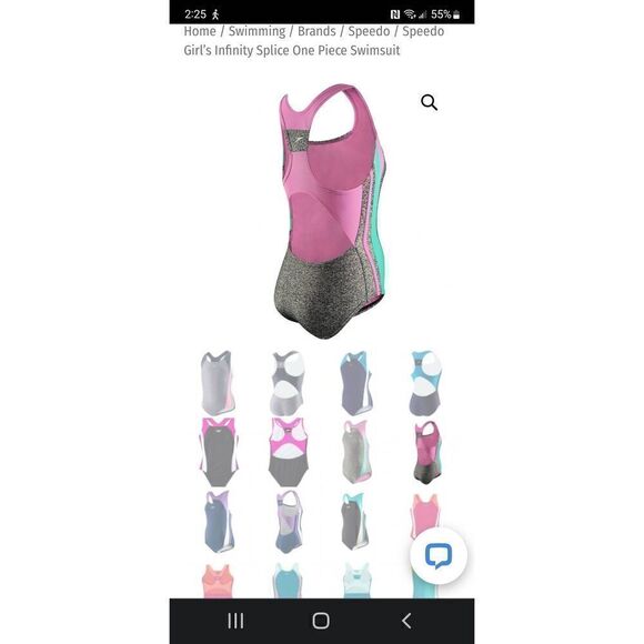 NWOT GIRLS SPEEDO ONE PIECE BATHING SUIT - Picture 2 of 7